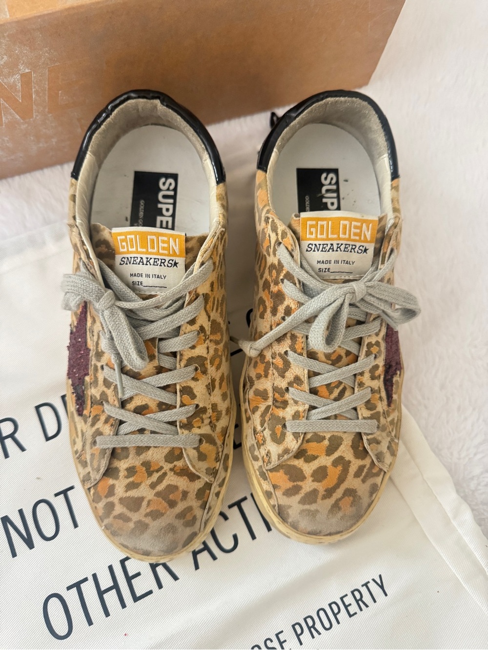 Golden Goose GGDB super star sneakers in leopard / women size 7 - Picture 8 of 10